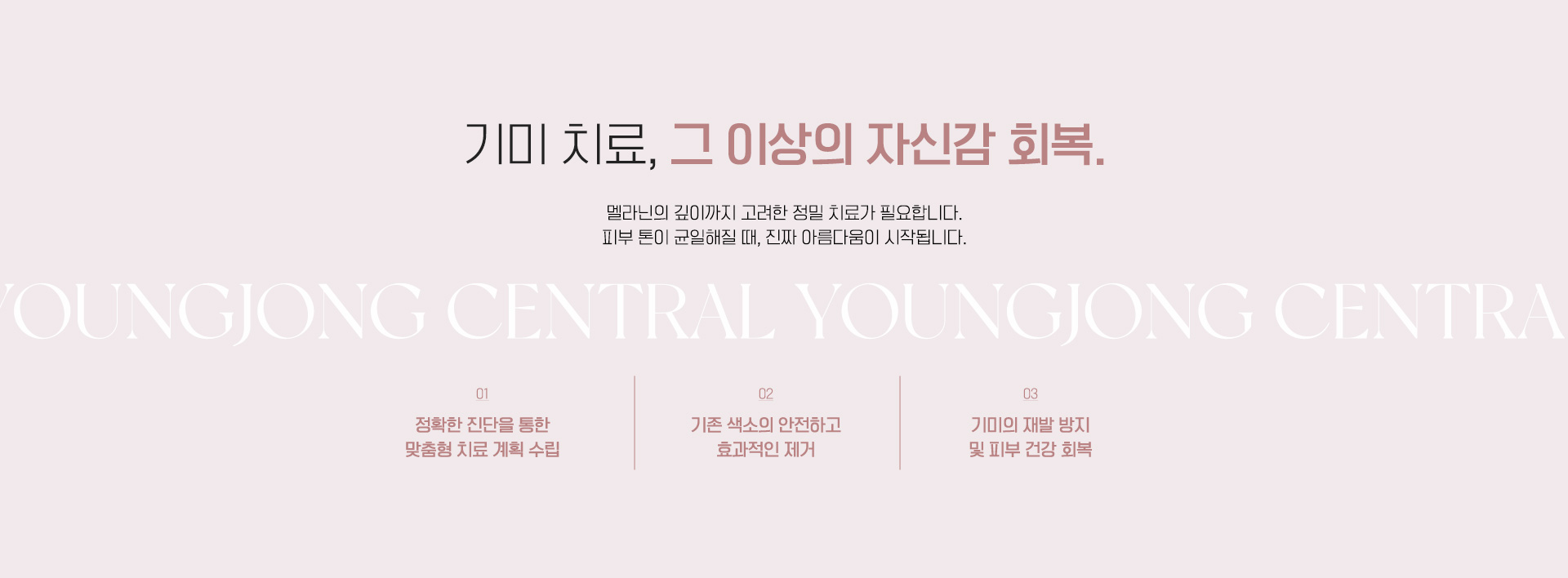 기미 치료, 그 이상의 자신감 회복.