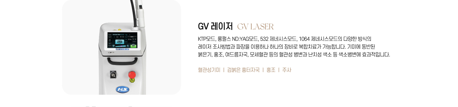永宗セントラル皮膚美容外科メディカルセンターのGV Laser